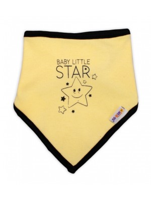 Detský bavlnený šatka na krk Baby Nellys, Baby Little Star - žltý