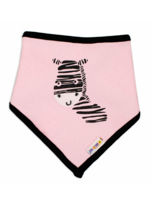 Detský bavlnený šatka na krk Baby Nellys, Zebra - ružový