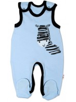 Dojčenské bavlnené dupačky Baby Nellys, Zebra - modré