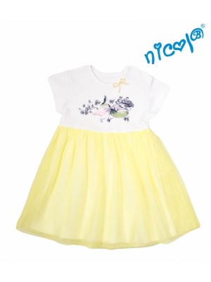 Detské šaty Nicol, Morská víla - žlto/biele