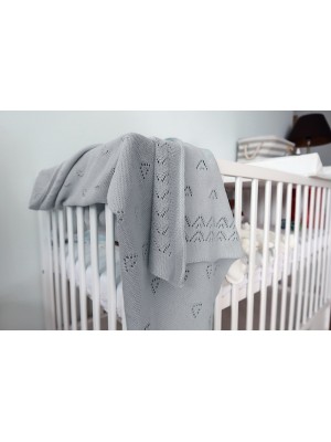 Detská akrylová deka, dečka Baby Nellys, 90 x 90 cm - jemný vzor - sivá