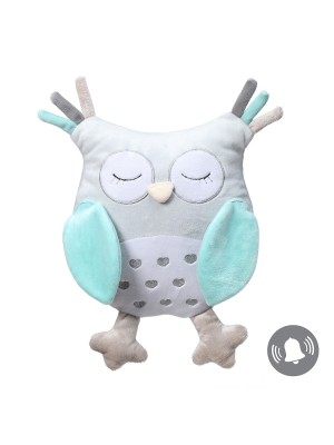 BabyOno Plyšová hračka s hrkálkou Owl Sofia - modrá