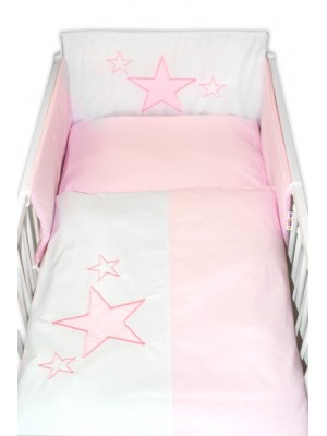 Mantinel s obliečkami Baby Stars  - ružový, veľ. 135x100cm