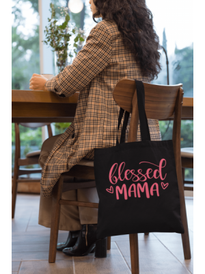 Bavlnená taška pre mamy Blessed Mama - čierna