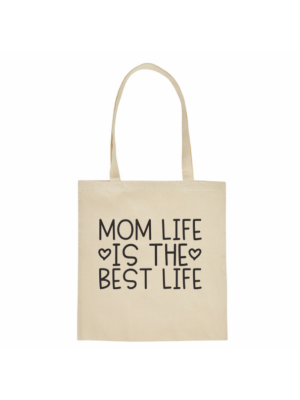 Bavlnená taška pre mamy Mom LIfe is the best life  - prírodná