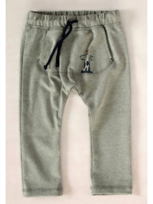 K-Baby Štýlové detské nohavice, tepláky s klokanim vreckom - šedé, veľ. 68