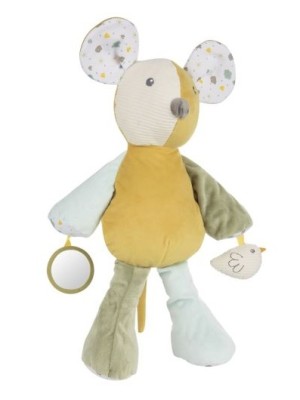 Canpol babies Závesná plyšová hračka so zrkadielkom a hrkálkou Myška