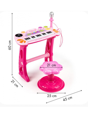 Eco Toys Klávesové organ s mikrofónom mp3 - ružové