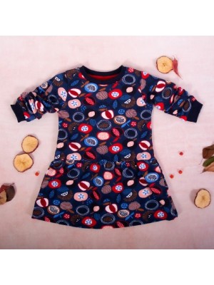 K-Baby Dievčenské bavlnené šaty, Ovocie - granátové, veľ. 92