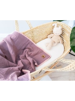 Baby Nellys Luxusná dvojvrstvová mušelínová detská deka, 75 x 100 cm, fialová