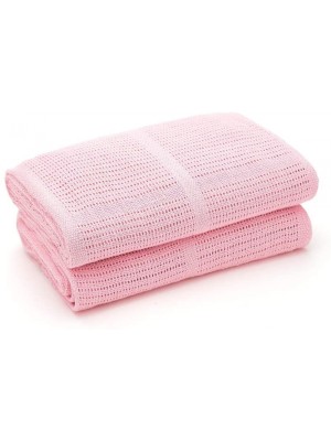 Detská háčkovaná bavlnená deka Lorelli 75x100 cm, pink