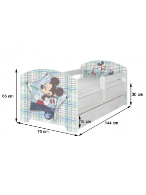 Babyboo Detská posteľ 140 x 70 cm - Hippo + šuplík