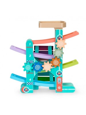 Eco Toys Drevená edukačná šmykľavka s xylofónom