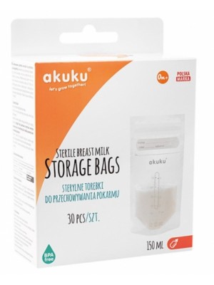 Akuku Jednorazové sterilné sáčky na skladovanie pokrmov - 150 ml, 30 ks