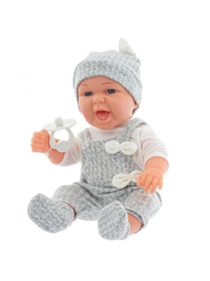Tulimi Bábika chlapček s cumlíkom, 28 cm - sivý