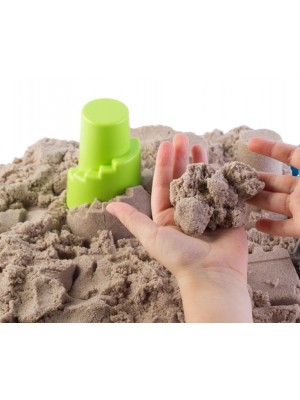 Adam Toys, Kinetický piesok - prírodný - 2kg + formičky Dinosaury zadarmo