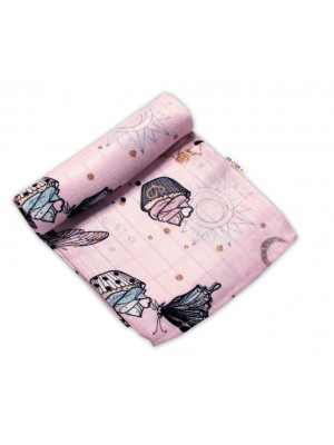 Baby Nellys Bambusová plienka Lux - Muffin, 75 x 75 cm, ružová