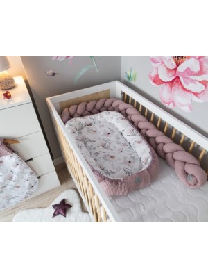 Baby Nellys Sada komplet obojstranné hniezdočko Vafel, 60 x 90 cm - Magnolie