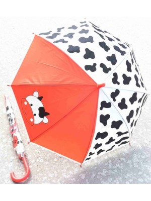 A-gross Detský holový dáždnik Kravička - biela, červená
