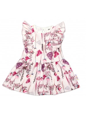 Baby Nellys Letné šaty s krátkym rukávom Motýliky - ružové