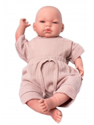 Baby Nellys 2-dielna mušelínová súpravička, tričko + kraťasky BOY, béžová, veľ. 68