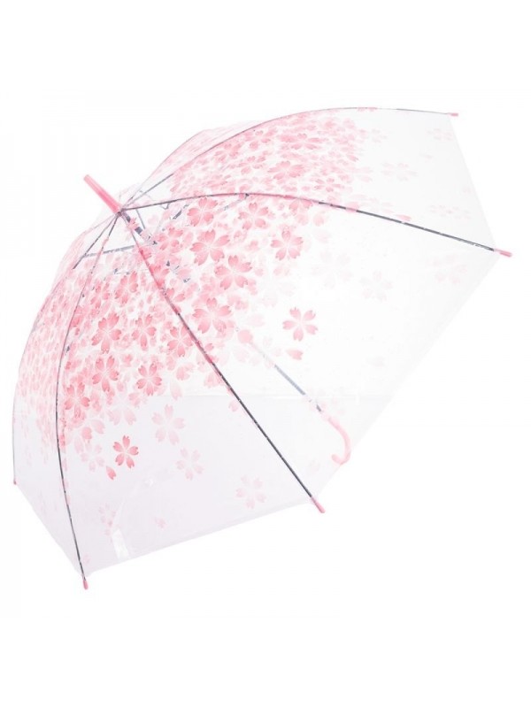Tulimi Detský priehľadný holový dáždnik Kvetinka - ružový