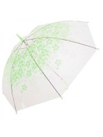 Tulimi Detský priehľadný holový dáždnik Kvetinka - zelený