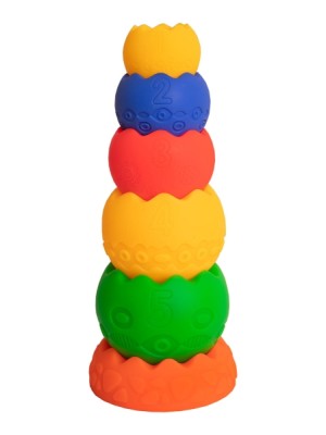 Hencz Toys Interaktívna pyramída Škrupiny - 6 dielov - pestrofarebná