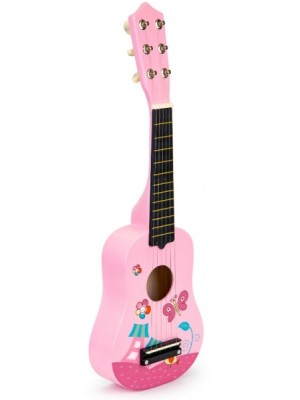 Eco Toys Detská gitara 6strunová - ružová