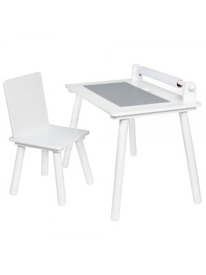 Detský nábytok - 2 ks, multifunkčný stôl so stoličkou - biela, Baby Nellys