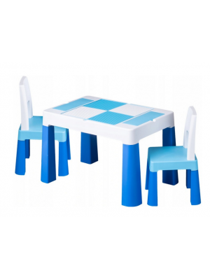 Sada nábytku pre deti - stolček a 2 stoličky, Tega Baby - modrá