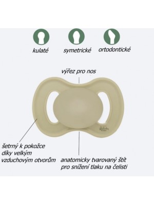Cumlík, ortodontický silikón, 2ks, Lullaby Planet, 0-6m, oliva/růžová