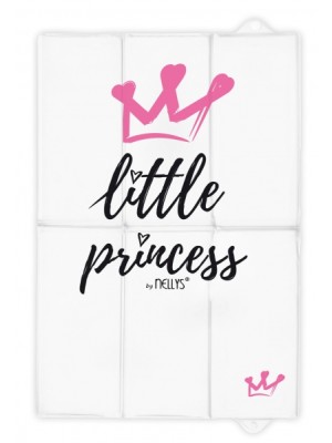 Cestovná prebaľovacia podložka, mäkká, Little Princess, Nellys, 60x40cm, biela, ružová