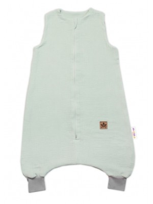 Mušelínový letný spací vak s nohavičkami Kids Soft Light, Baby Nellys, 88 cm, mätový