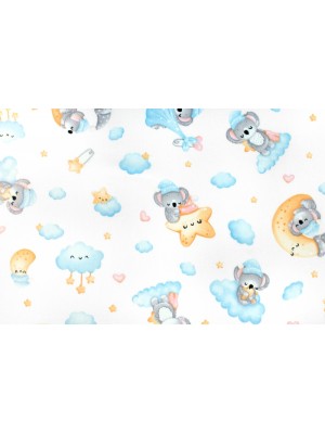 Prestieradlo do postieľky bavlna Premium Baby Nellys, Dreams Koala, modré, 140x70 cm