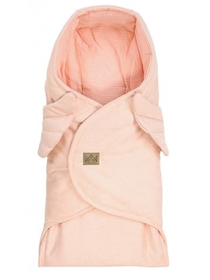 Zavinovacia deka s kapucňou Little Elite, 100 x 115 cm, Anjelské krídla - ružová