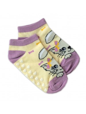 Detské ponožky s ABS Mačka - žlté