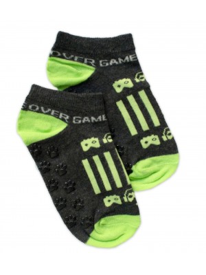 Detské ponožky s ABS Gameover, veľ. 27/30 - grafit