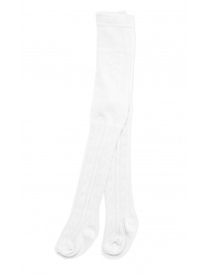 Detské pančucháče bavlnené so žakárovým vzorom, biele, veľ. 68/74