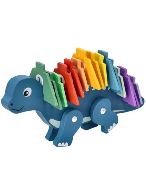 Edukačná hračka puzzle s číslami, Adam Toys , Dinosaurus - modrý