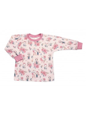 Detské pyžamo 2D sada, tričko + nohavice, Rabbit Painter, Mrofi, púdrovo ružová, veľ. 110