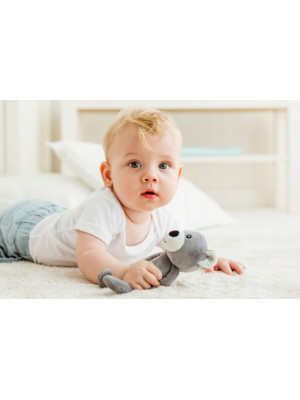 Detská plyšová hračka/maznáčik Macko, 19cm, sivý