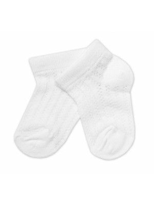 Dojčenské žakárové ponožky so vzorom, biele, 12-18 m