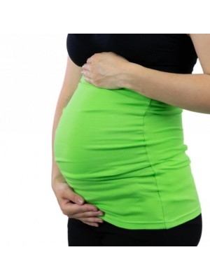 Tehotenský pás s výšivkou - dievča - zelené jablko, Be MaaMaa
