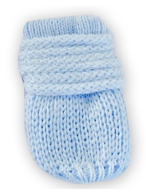 BABY NELLYS Zimné pletené dojčenské rukavičky - sv. modré