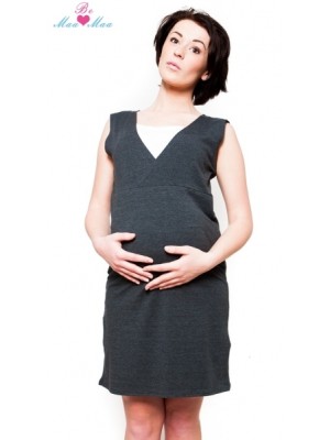 Be MaaMaa Tehotenská, dojčiace nočná košeľa Iris - grafit, B19