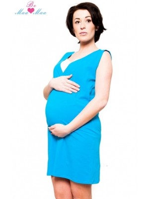 Be MaaMaa Tehotenská, dojčiace nočná košeľa IRIS - modrá, B19