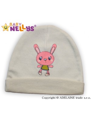 Bavlnená čiapočka Baby Nellys ® - béžová s zajačikov