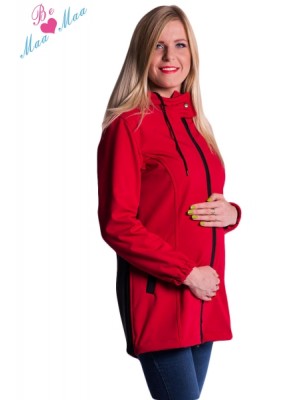 Be MaaMaa Tehotenská softshellová bunda, kabátik - červená
