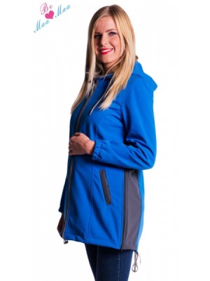 Be MaaMaa Tehotenská softshellová bunda, kabátik - modrá